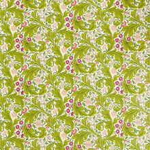 227209 Leicester Bedford Park Sour Green/Plum Fabric by Morris & Co
