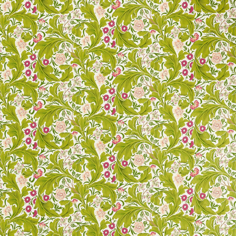 227209 Leicester Bedford Park Sour Green/Plum Fabric by Morris & Co
