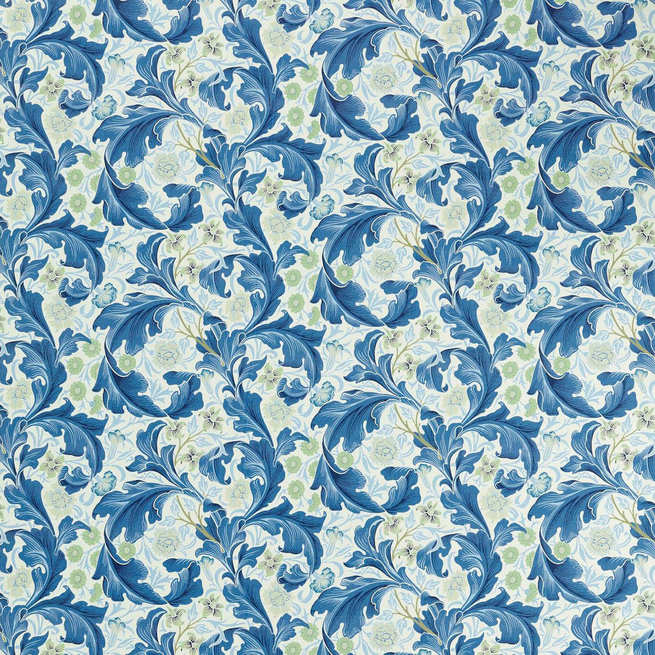 227210 Leicester Bedford Park Paradise Blue Fabric by Morris & Co