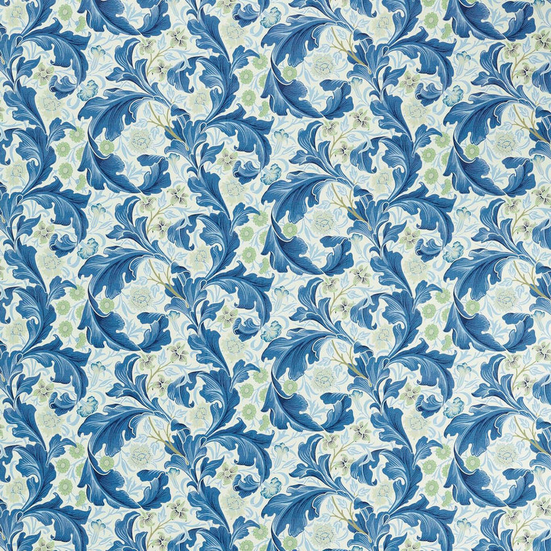 227210 Leicester Bedford Park Paradise Blue Fabric by Morris & Co