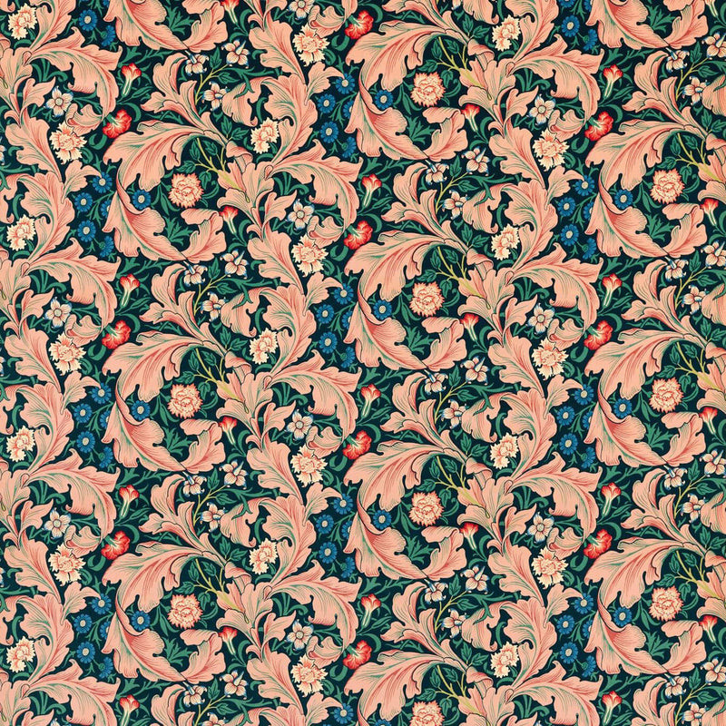 227211 Leicester Bedford Park Cosmo Pink/Indigo Fabric by Morris & Co