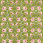 227214 Pimpernel Bedford Park Sap Green/Strawberry Fabric by Morris & Co