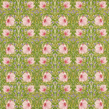 227214 Pimpernel Bedford Park Sap Green/Strawberry Fabric by Morris & Co