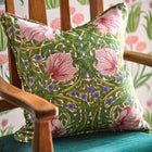 227214 Pimpernel Bedford Park Sap Green/Strawberry Fabric by Morris & Co