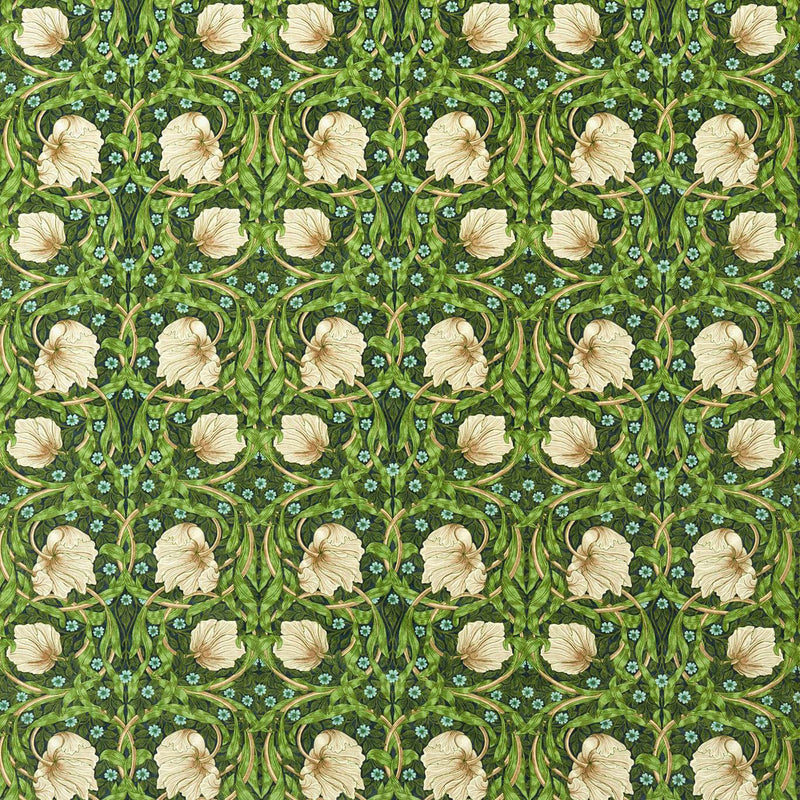 227215 Pimpernel Bedford Park Midnight Fields Fabric by Morris & Co