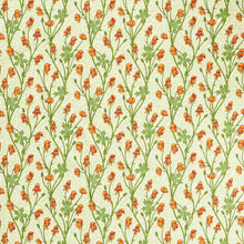 227221 Monkshood Bedford Park Tangerine/Sage Fabric by Morris & Co