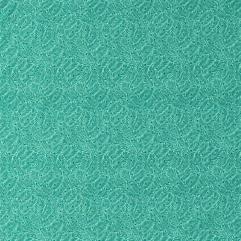 227225 Yew & Aril Bedford Park Teal Fabric by Morris & Co