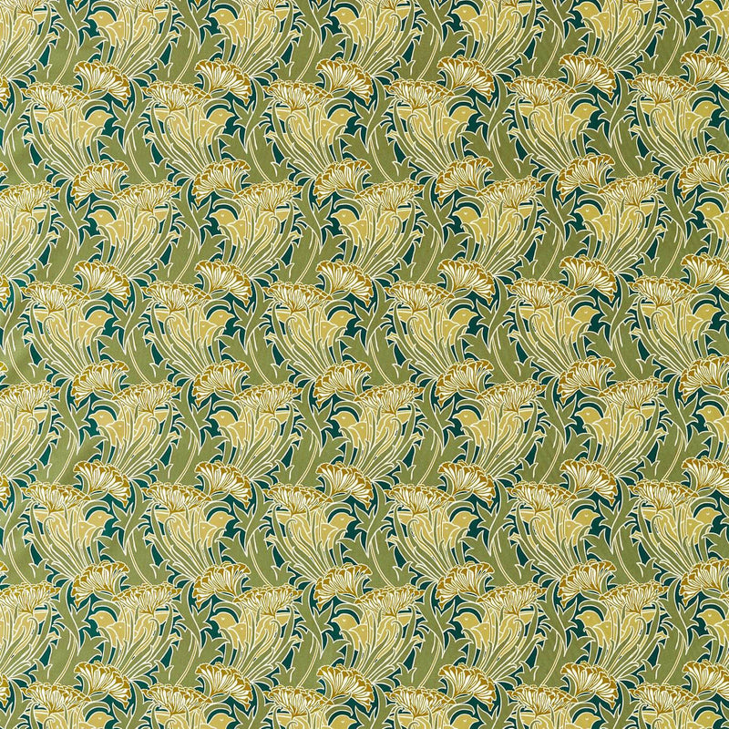 227228 Laceflower Bedford Park Pistachio/Lichen Fabric by Morris & Co