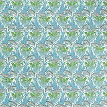 227229 Laceflower Bedford Park Garden Green/Lagoon Fabric by Morris & Co