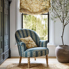 227248 Red Car Stripe Little Book of Morris Emery Blue Fabric by Morris & Co