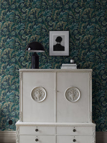 2273 Treasured Thistle Blue and Green Wallpaper by Boråstapeter