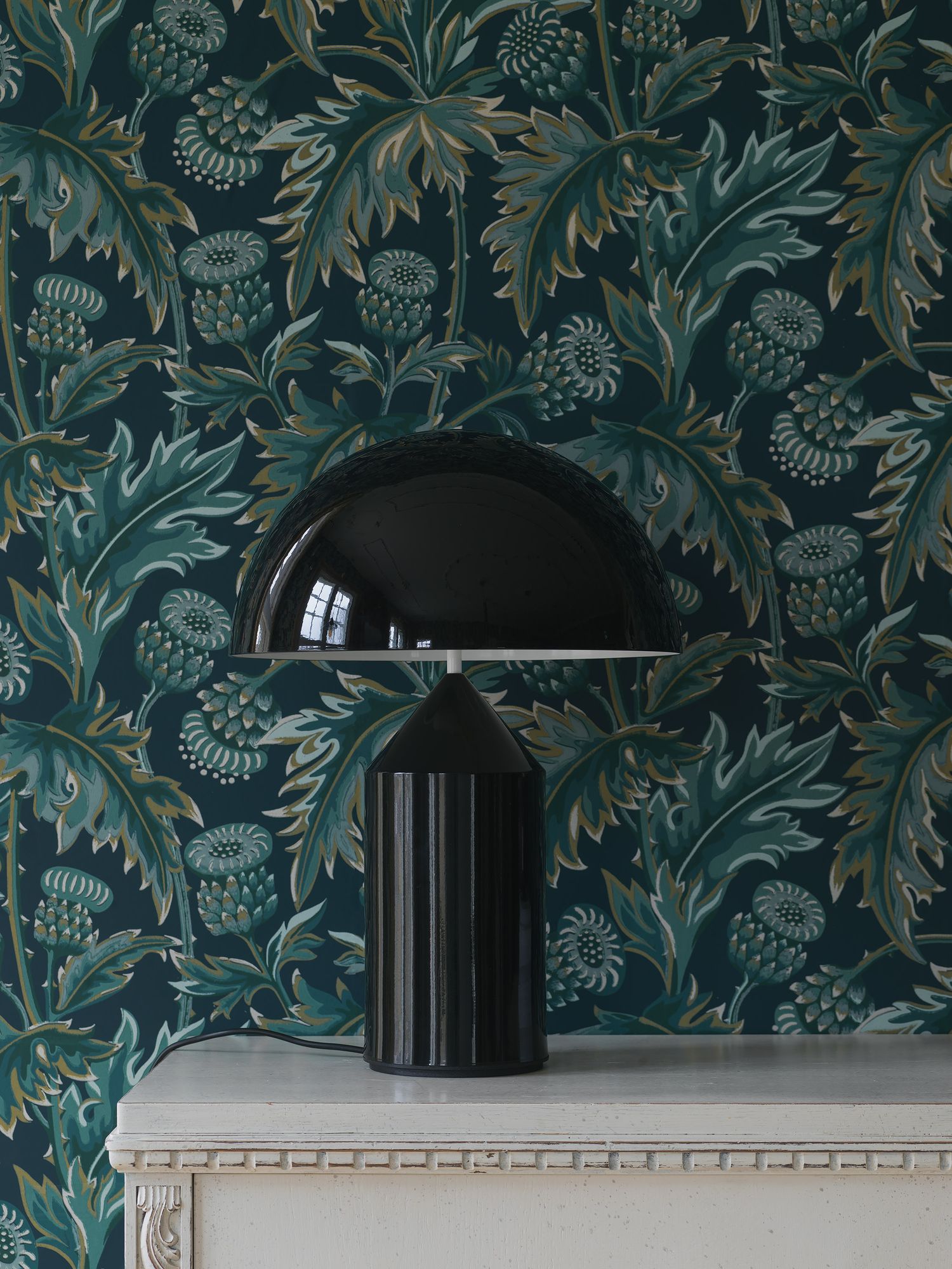 2273 Treasured Thistle Blue and Green Wallpaper by Boråstapeter