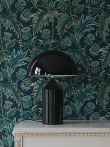 2273 Treasured Thistle Blue and Green Wallpaper by Boråstapeter
