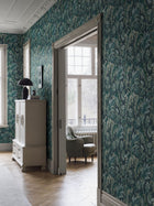 2273 Treasured Thistle Blue and Green Wallpaper by Boråstapeter