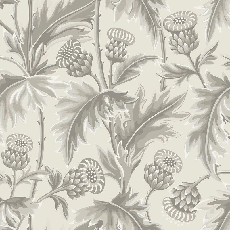 2275 Treasured Thistle Grey and Beige Wallpaper by Boråstapeter