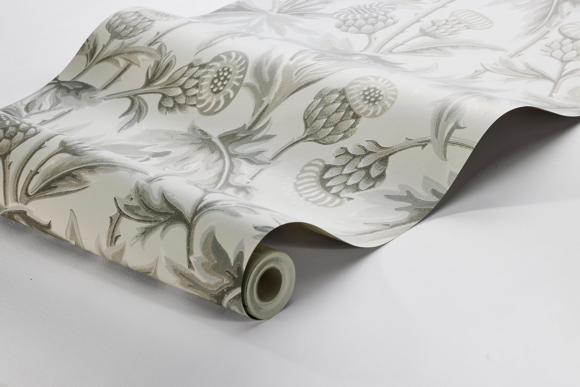 2275 Treasured Thistle Grey and Beige Wallpaper by Boråstapeter