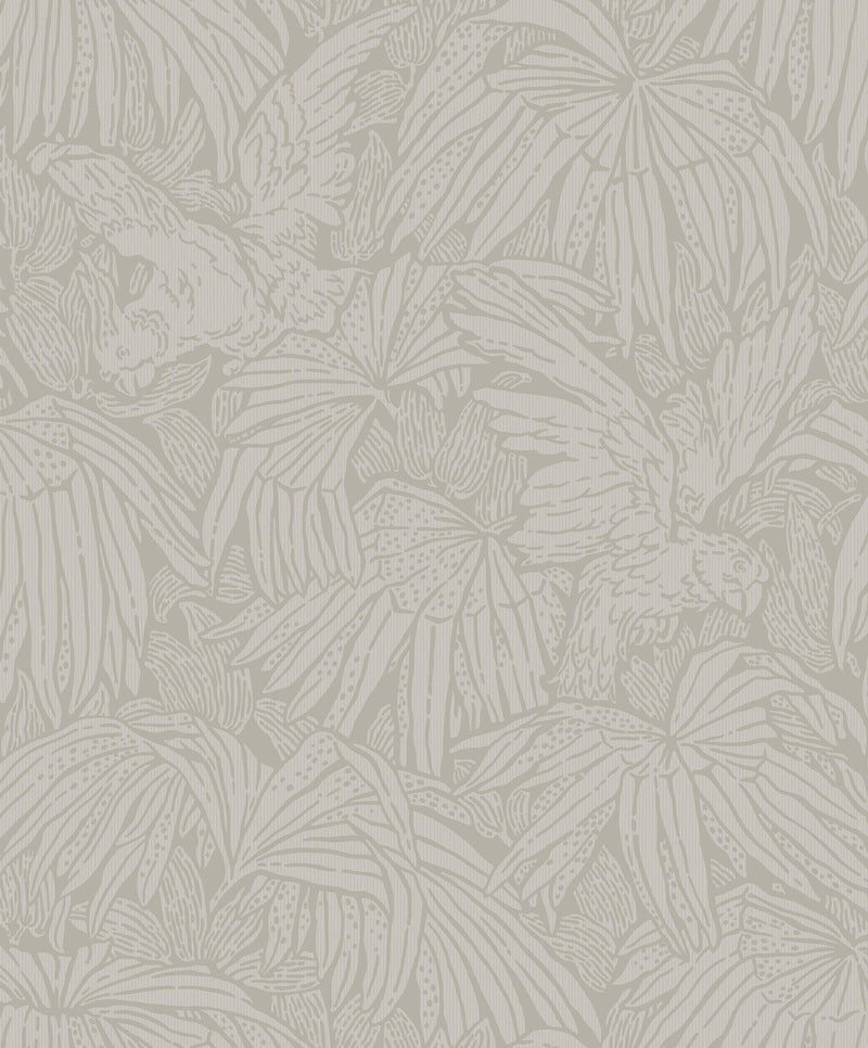 2276 Hidden Parrot Beige and Grey Wallpaper by Boråstapeter