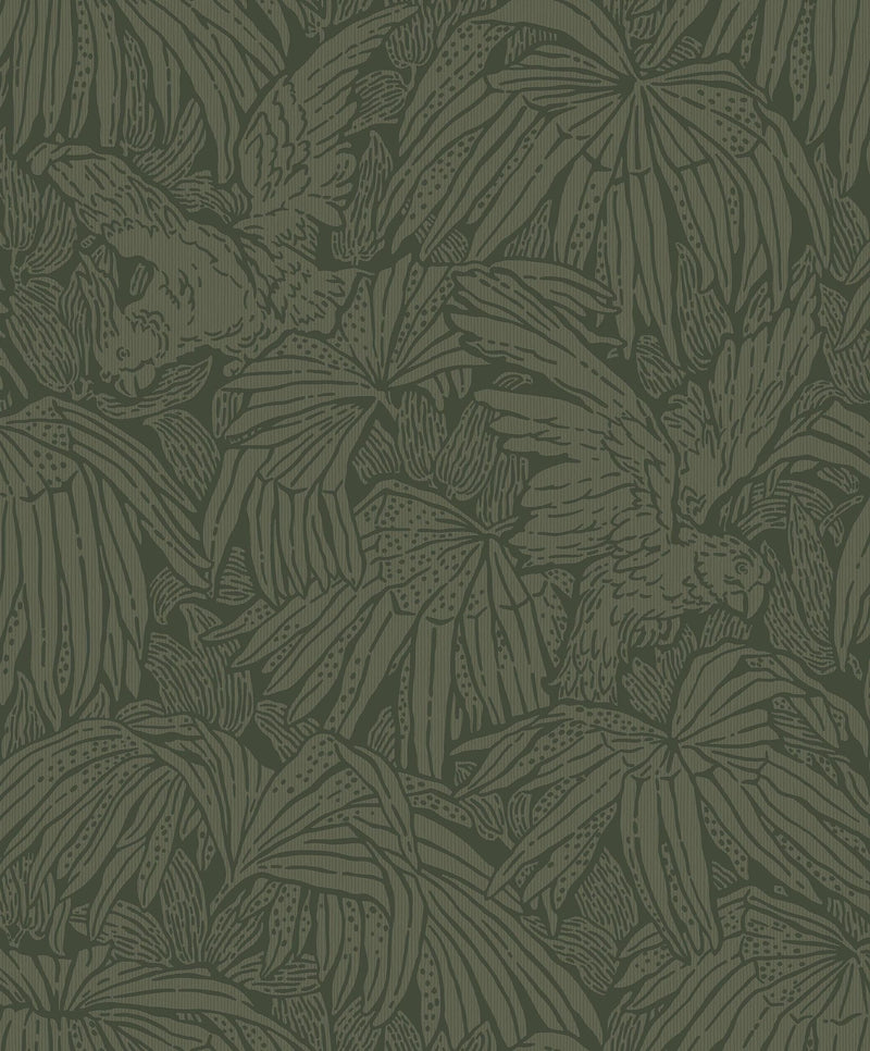 2277 Hidden Parrot Green Wallpaper by Boråstapeter