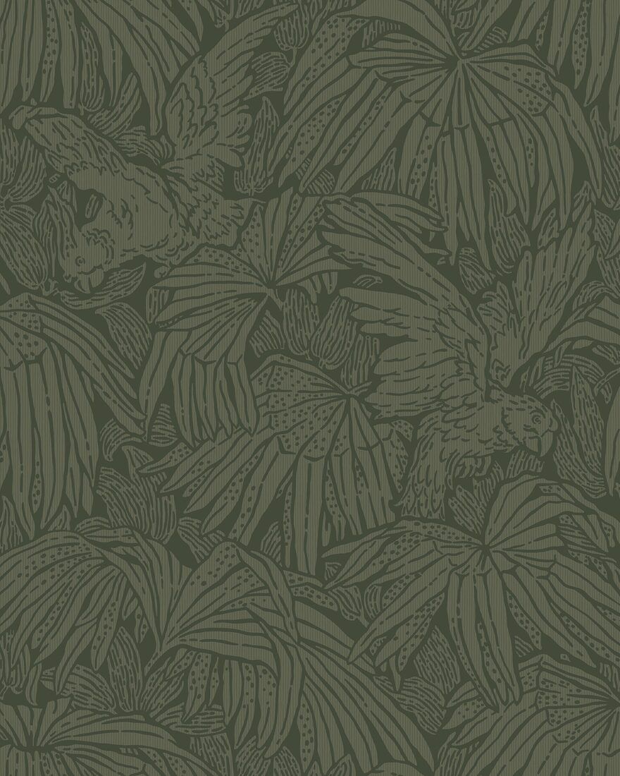 2277 Hidden Parrot Green Wallpaper by Boråstapeter