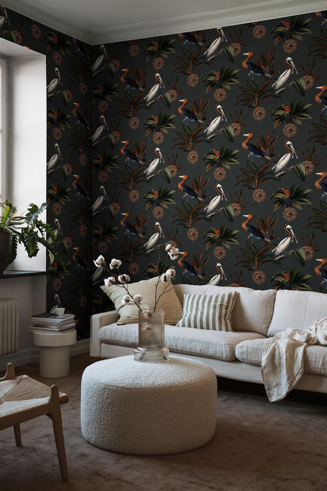 2279 Sapphire Birds Blue and Multi Wallpaper by Boråstapeter