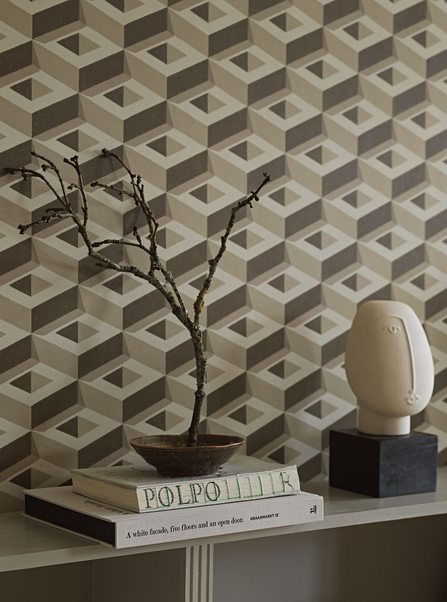 2280 Boxes Beige and Brown Mural by Boråstapeter
