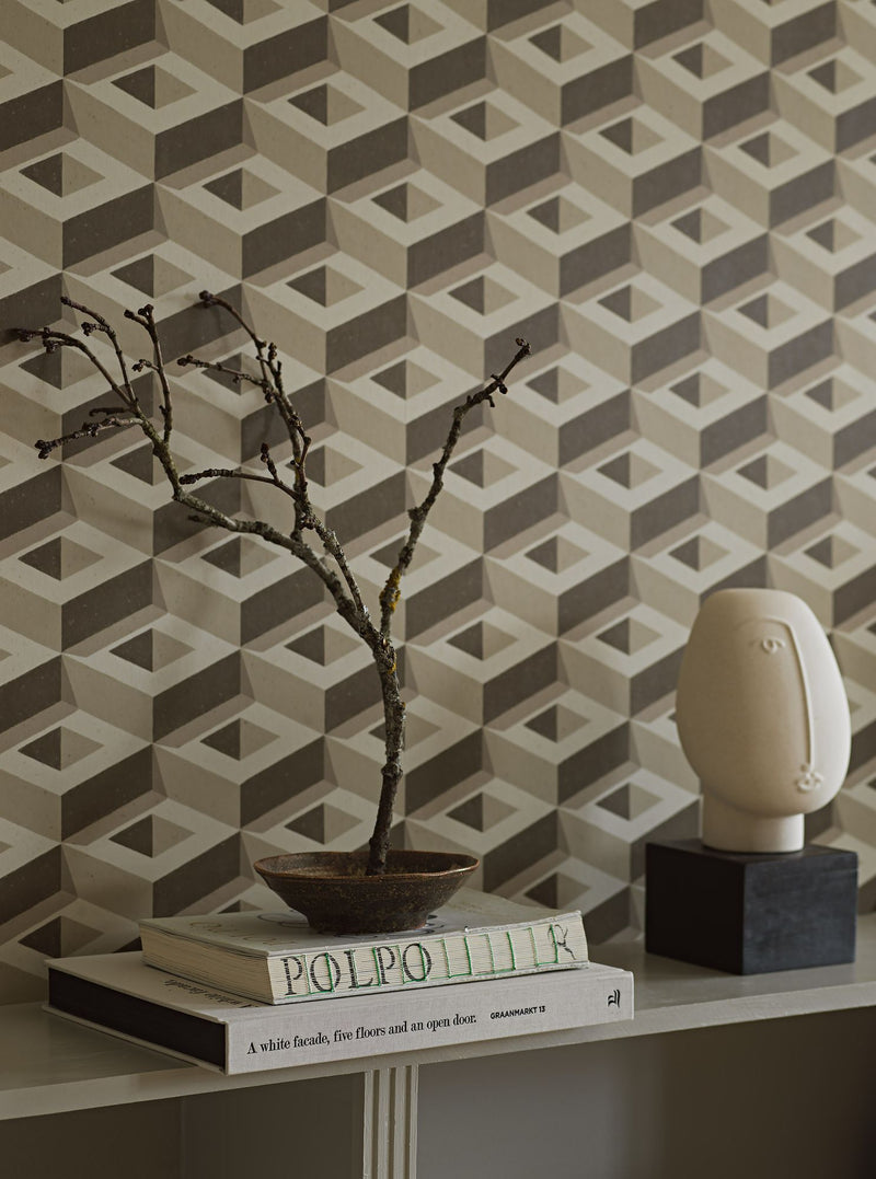 2280 Boxes Beige and Brown Mural by Boråstapeter