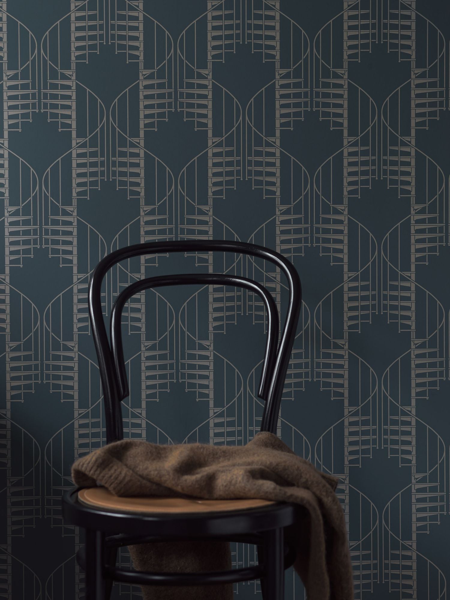 2282 Staircase Blue and Grey Wallpaper by Boråstapeter