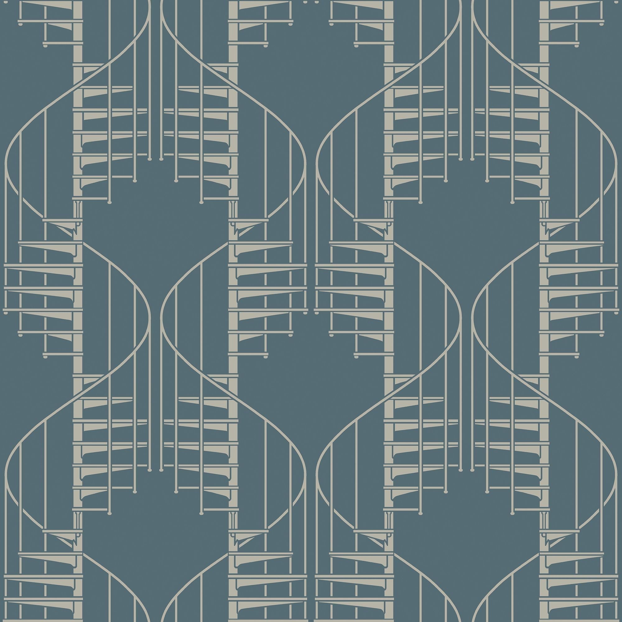 2282 Staircase Blue and Grey Wallpaper by Boråstapeter