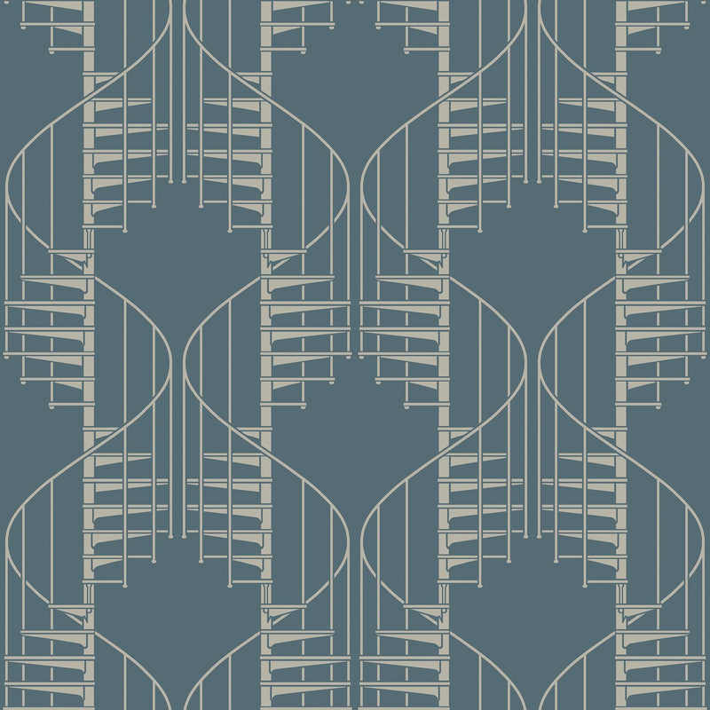 2282 Staircase Blue and Grey Wallpaper by Boråstapeter
