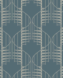 2282 Staircase Blue and Grey Wallpaper by Boråstapeter
