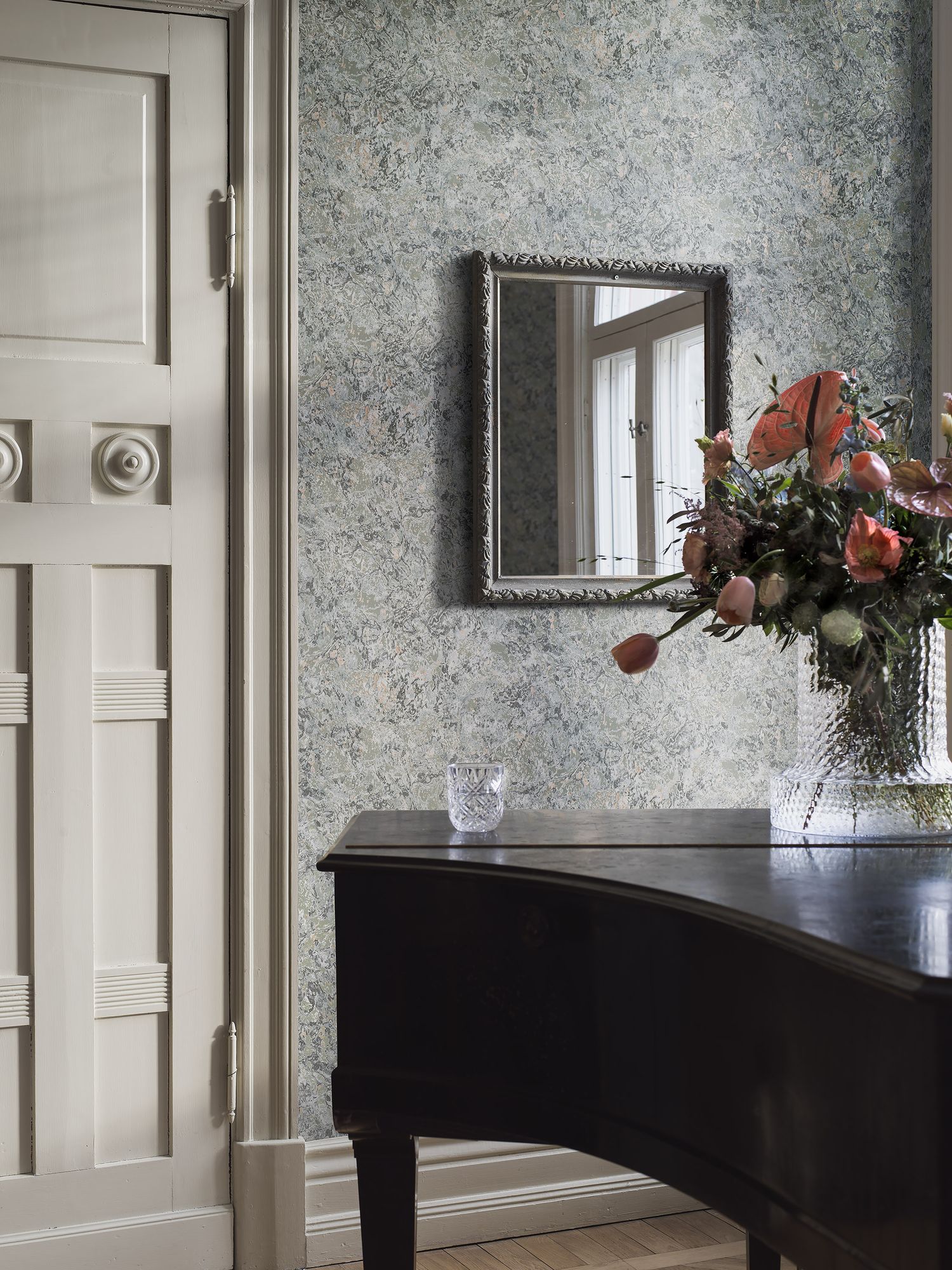 2288 Travertine Green and Blue Wallpaper by Boråstapeter
