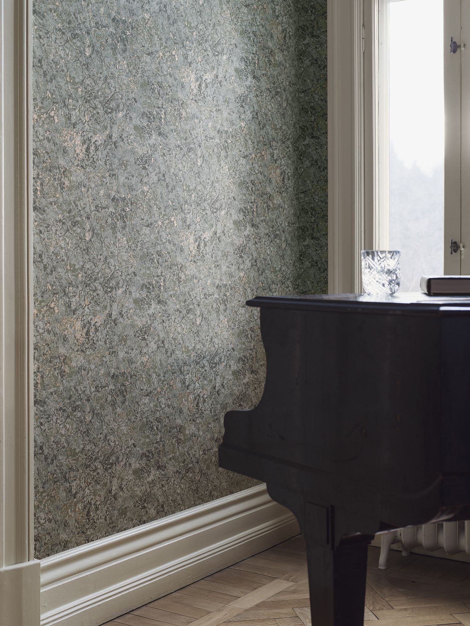 2288 Travertine Green and Blue Wallpaper by Boråstapeter