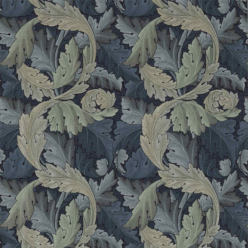 230272 Acanthus Tapestry Archive Weaves Indigo/Mineral Fabric by Morris & Co
