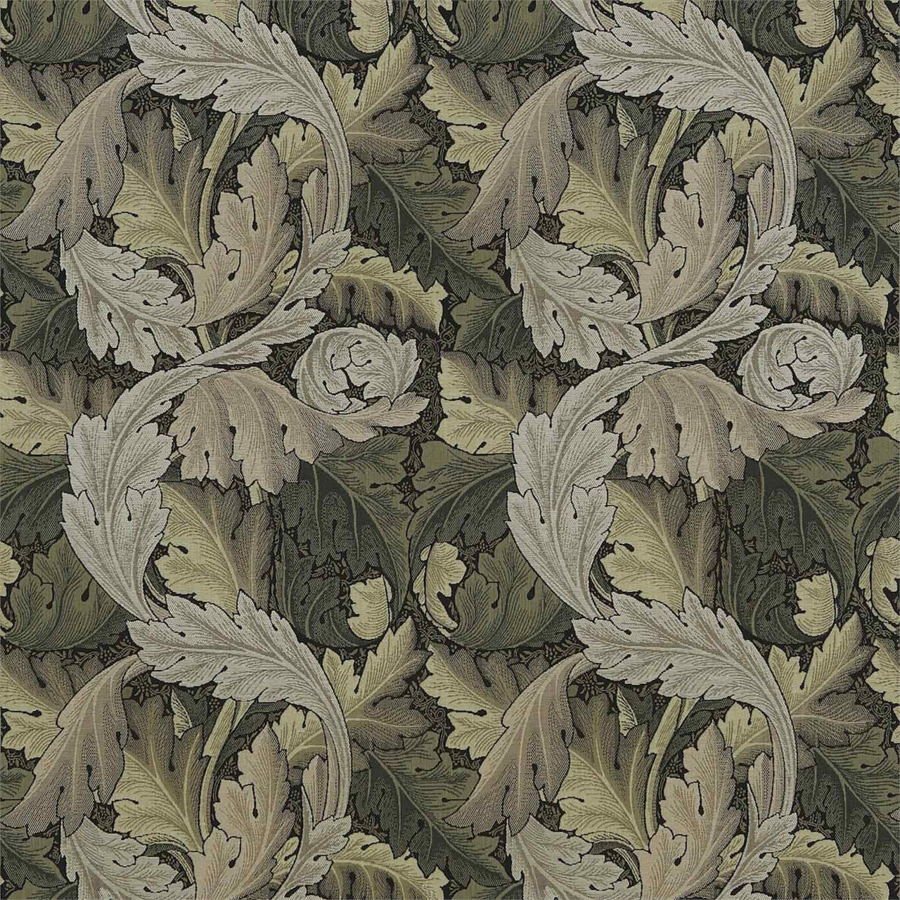 230273 Acanthus Tapestry Archive Weaves Forest/Hemp Fabric by Morris & Co