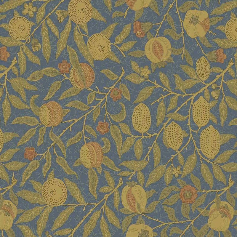 230284 Fruit Archive Weaves Blue/Thyme Fabric by Morris & Co
