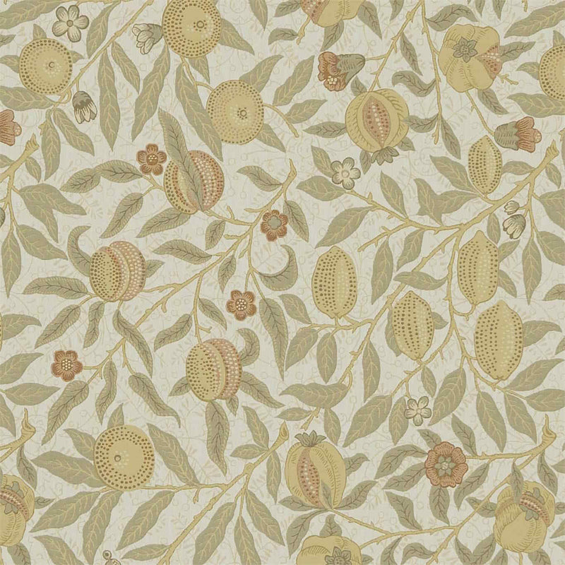 230285 Fruit Archive Weaves Parchment/Bayleaf Fabric by Morris & Co