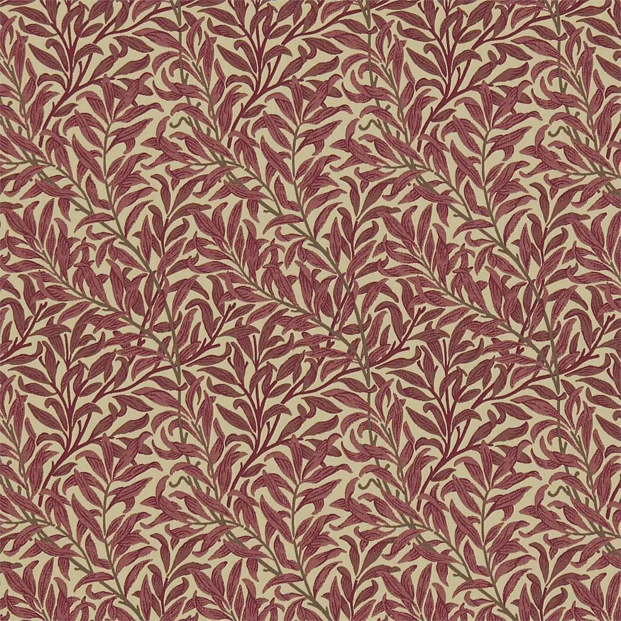 230288 Willow Boughs Archive Weaves Crimson/Manilla Fabric by Morris & Co