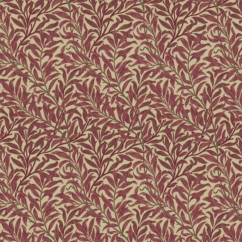 230288 Willow Boughs Archive Weaves Crimson/Manilla Fabric by Morris & Co