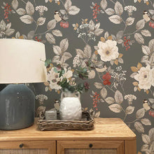 2303 Bramble Floral Charcoal Wallpaper by Belgravia