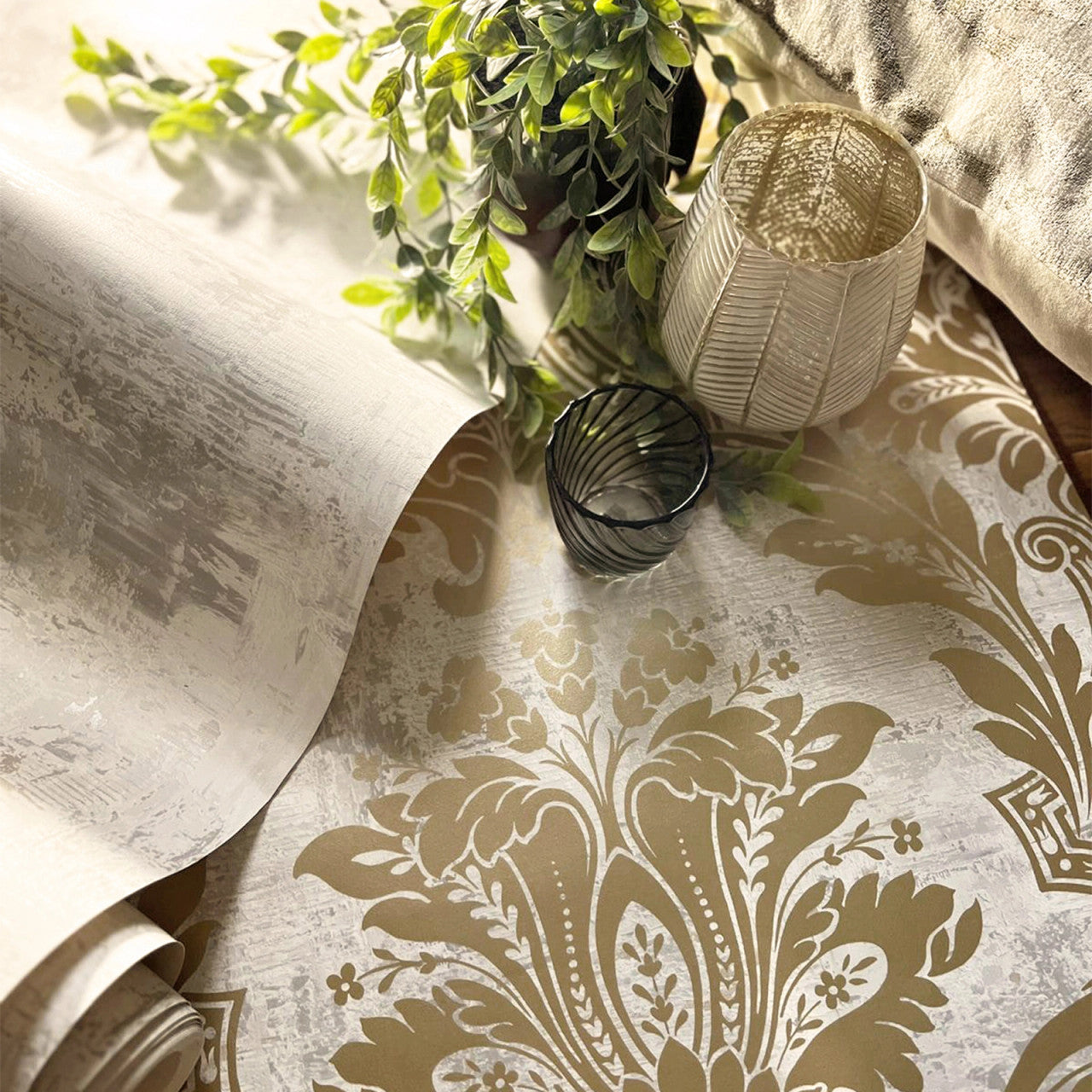 2316 Plaster Damask Gold Wallpaper by Belgravia