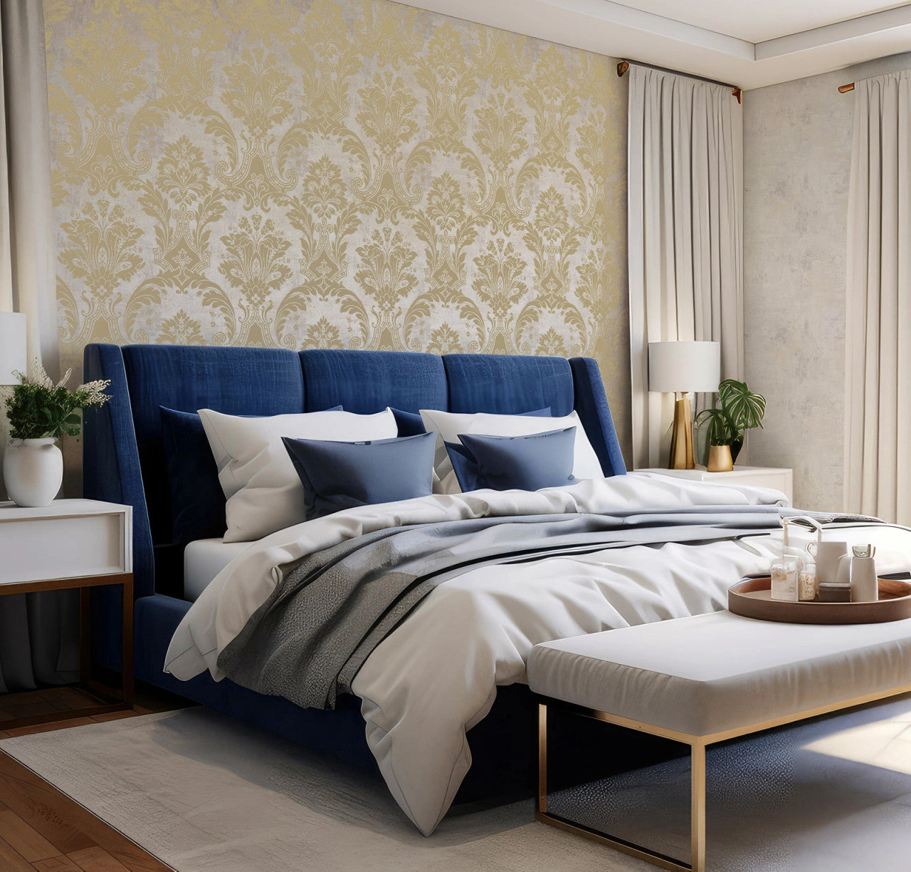 2316 Plaster Damask Gold Wallpaper by Belgravia