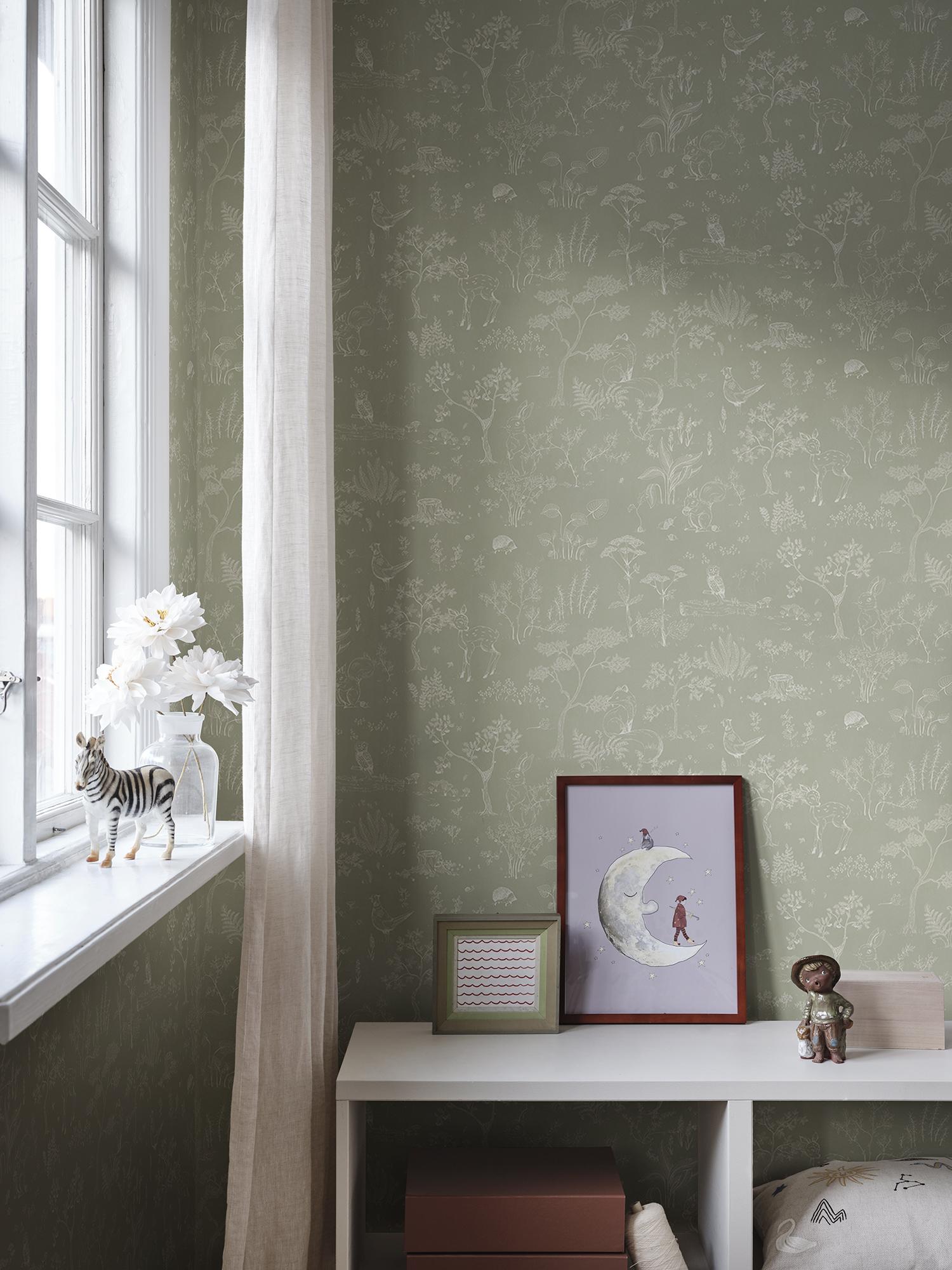 232-38 Pistachio Hollie Familjen Wallpaper by Sandberg