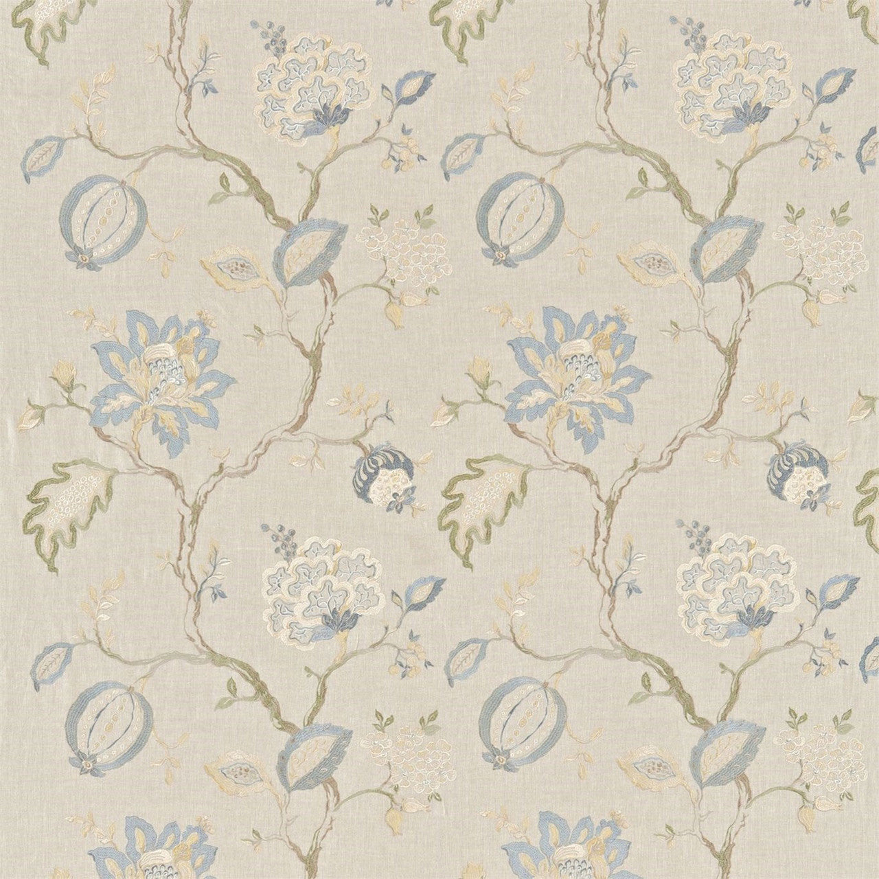 232094 Hadham Country House Cornflower Blue/Linen Fabric by Sanderson
