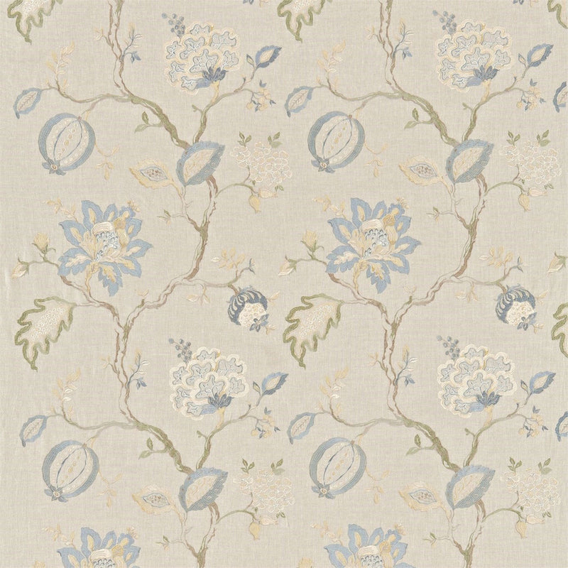 232094 Hadham Country House Cornflower Blue/Linen Fabric by Sanderson