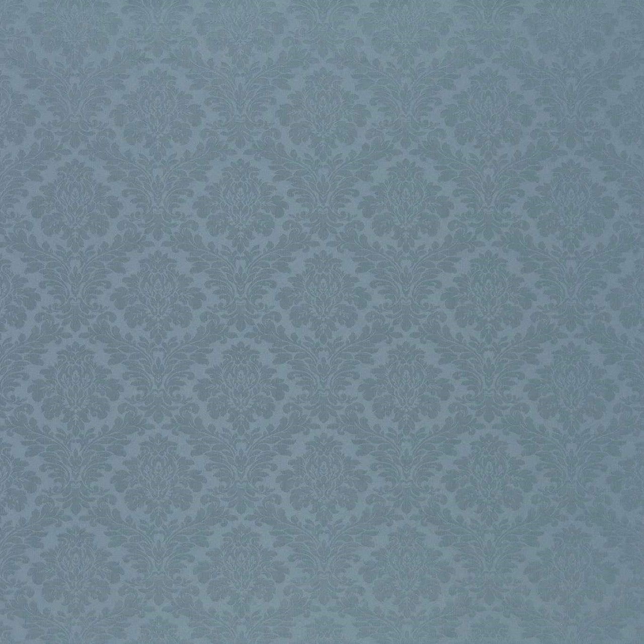 232605 Lymington Damasks and Stripes Mid Blue Fabric by Sanderson