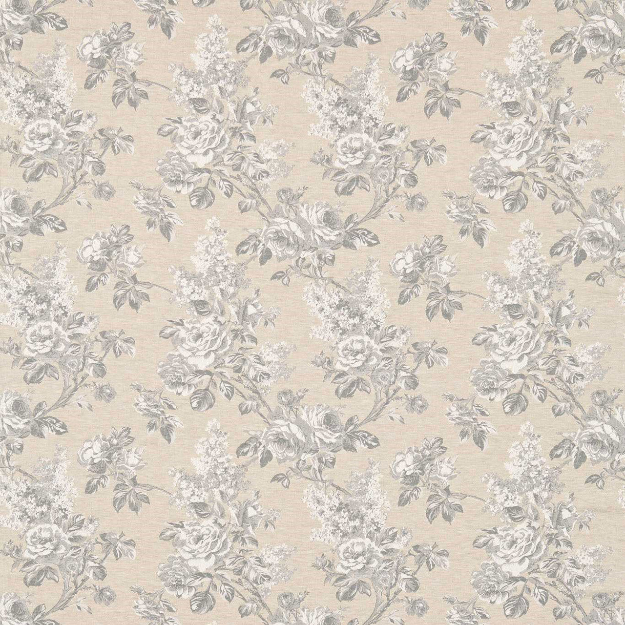 234346 Sorilla Damask Lymington Damasks and Stripes Silver/Linen Fabric by Sanderson