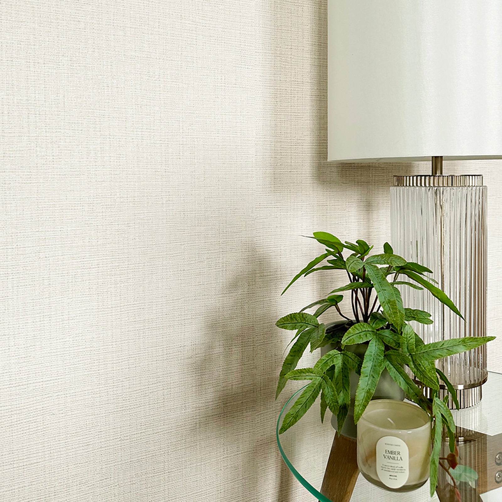 GB 2345 Grasscloth Texture Cream Wallpaper by Belgravia