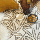 GB 2348 Grasscloth Leaf Cream Wallpaper by Belgravia