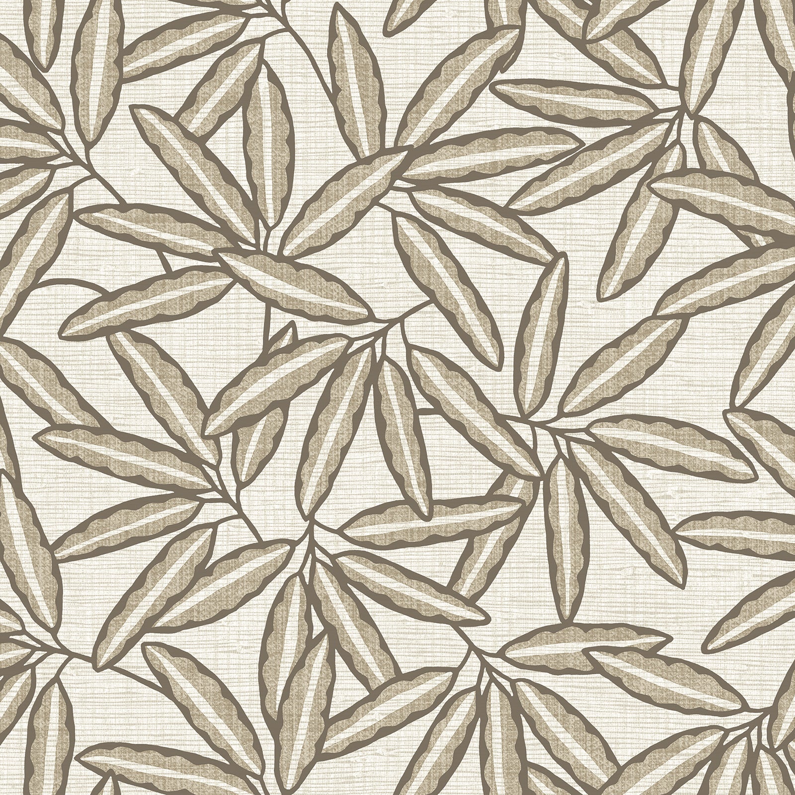 GB 2348 Grasscloth Leaf Cream Wallpaper by Belgravia