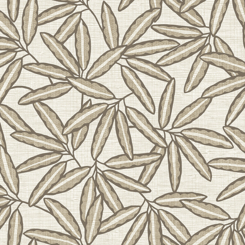 GB 2348 Grasscloth Leaf Cream Wallpaper by Belgravia